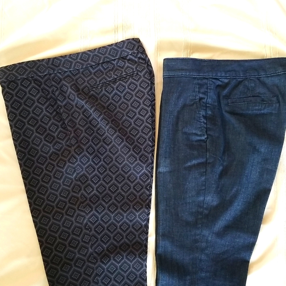 Banana Republic Ankle Pants in Jean and Gray-Black Geometric Print